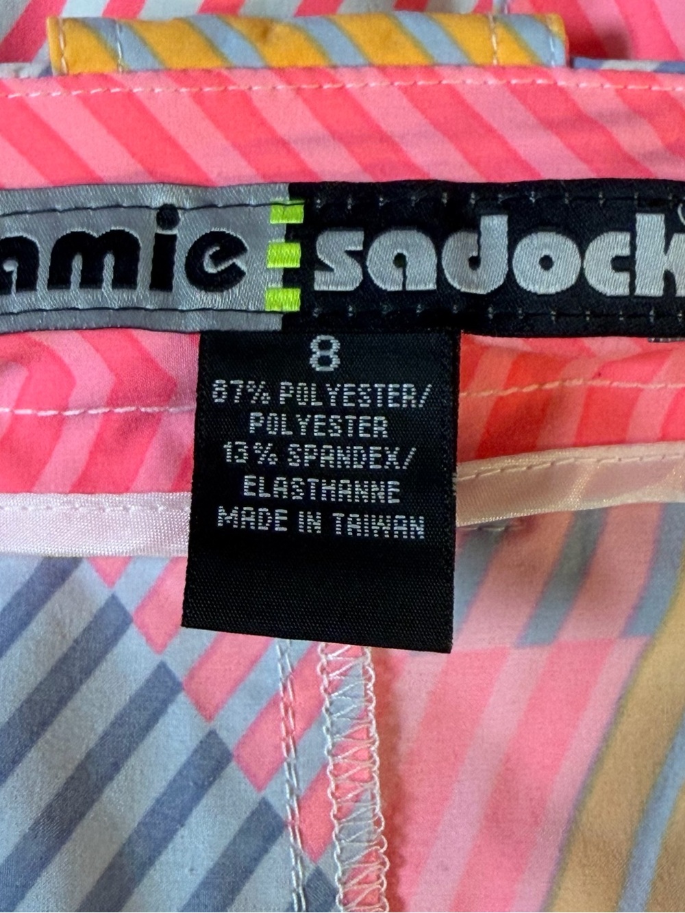 Jamie Sadock Galleria Geometric Stripe Skirt Besos Pink GEO Print Golf Tennis - Picture 4 of 9